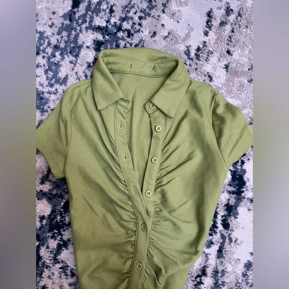 Romwe Ribbed Button Down Mini Dress - Picture 6 of 6